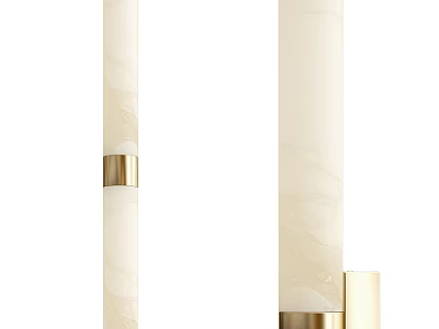 Modern Minimalist Wall Lamp Design With White Marble Texture And Gold Metal Accents 3d model