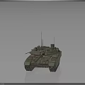Modern Military Tank With Heavy Armor Main Cannon Turret And Tracks Design