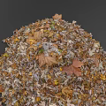 Pile of Colorful Autumn Leaves with Brown Yellow Orange Tones and Diverse Shapes