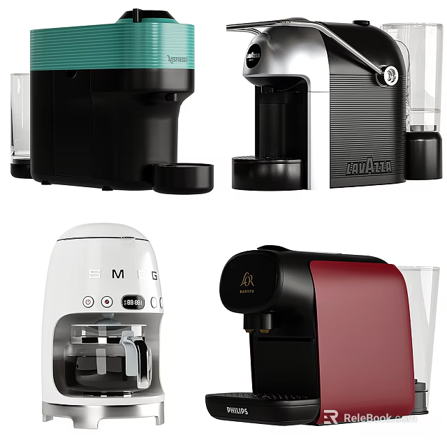Modern Kitchen Appliances Capsule Coffee Makers With Multiple Colors And Stylish Designs 3d model 