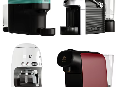 Modern Kitchen Appliances Capsule Coffee Makers With Multiple Colors And Stylish Designs 3d model