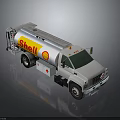 Shell White Tanker Truck With Yellow Logo Fuel Delivery Tank And Surface Reflection