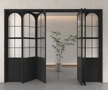 French Glass Folding Door 3d model