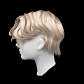 White Mannequin Head Showcasing Blonde Layered Short Hairstyle Design