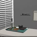 Wine Bottle And Glasses On Teal Tray With Chocolates Gray Wall Ninetti Sign VOGUE Poster