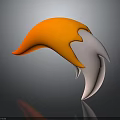 Abstract Orange And White Curved Structure 3D Design With Smooth Surface