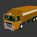 Vibrant Yellow Cargo Truck with White Stripe and Modern Cab Design