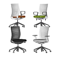 Modern Office Chair With Mesh Back Different Colors Adjustable Arms And Rolling Wheels 3d model