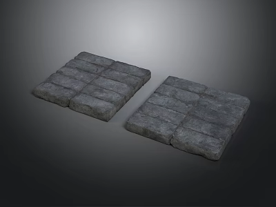 Gray Square Stone Slabs With Textured Surface For Architectural Construction 3d model