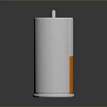 White Kitchen Paper Towel Roll With Orange Trim And Handle For Home Use
