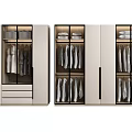 Modern Wardrobe Design With Black And Beige Doors Drawers And Storage Compartments