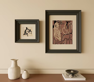 Abstract Art Paintings In Frames For Wall Decor 3d model