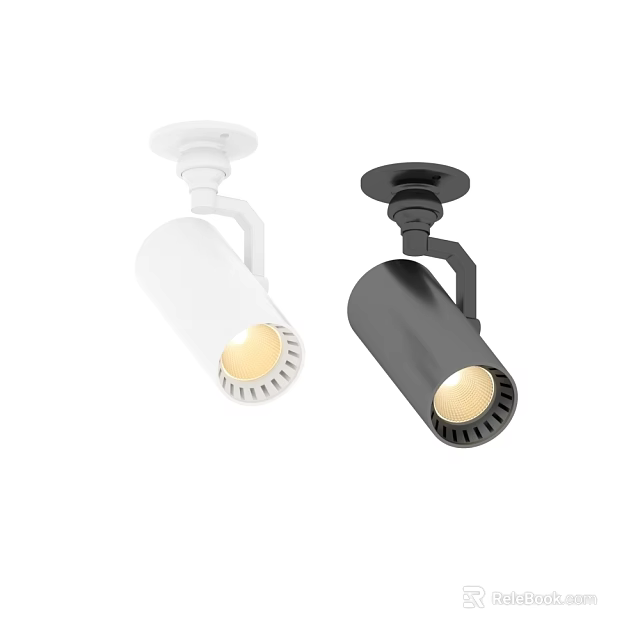 Downlights Spotlights White and Black Adjustable Ceiling Mounted With Warm Bright Lighting 3d model 