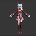 Game Anime Character With White Hair Cat Ears Red Eyes And Floral Kimono Dress