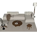Modern Middle Style Sofa Combination 3d model