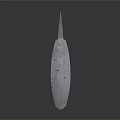Curved Sharp Blade Weapon With Wooden Handle And Polished Metal Accents