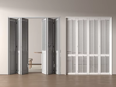 Modern shutter folding door multi-sliding door sliding door grille door partition door 3d model