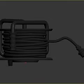 Gray Cable Reel With Coiled Cable Plug And Socket For Home Use