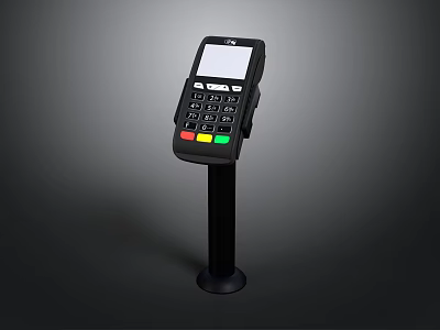 Black Tactical Weapon With Digital Display Control Buttons And Black Base 3d model
