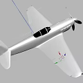 Silver Propeller Fighter Aircraft With Classic Design Cockpit And Wings