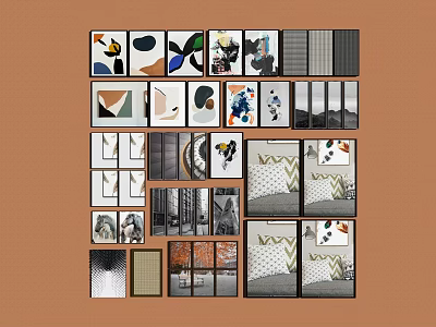 Various Modern Wall Art Designs With Different Patterns And Home Decor Styles 3d model