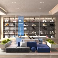 Spacious Modern Footwear Specialty Store With Diverse Shoe Displays And Cozy Customer Lounge Area