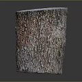 Natural Wood Stump Decorative Piece With Rough Bark Texture And Smooth Top