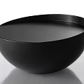 Sleek Black Modern Minimalist Round Side Table With Smooth Reflective Surface 3d model