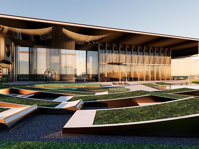 Modern Sales Office Architectural Exhibition Area Architectural Landscape 3d model