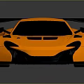 Orange Sports Car With Black Rear Spoiler Black Roof And Aerodynamic Design