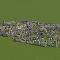 Aerial View Urban Planning With Residential Buildings Green Areas And Road Networks