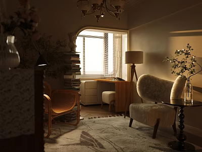 Elegant Modern Living Room Interior With Luxe Furniture And Decorative Accents 3d model