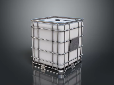 Industrial Storage Equipment Metal Frame White Container With Reinforced Structure 3d model