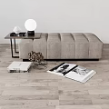 Modern bed end stool 3d model