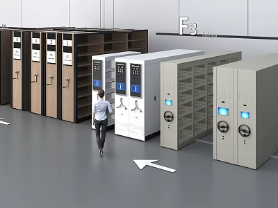 filing cabinet intelligent mobile intensive cabinet 3d model