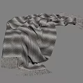 Soft Gray Woven Blanket with Tassel Fringe Edge and Cozy Texture