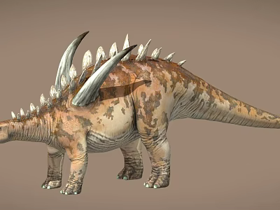 Realistic Stegosaurus Dinosaur 3D Model With Spiked Back And Textured Skin 3d model