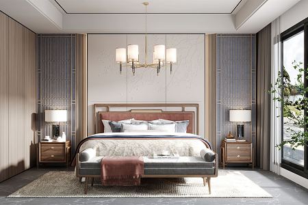 New Chinese bedroom 3d model