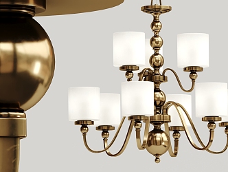 American chandelier metal multi-head chandelier 3d model