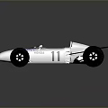 Honda White Race Car With Red Circular Logo And Number 11