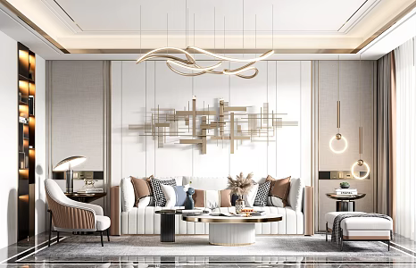 Light Luxury Living Room 3d model