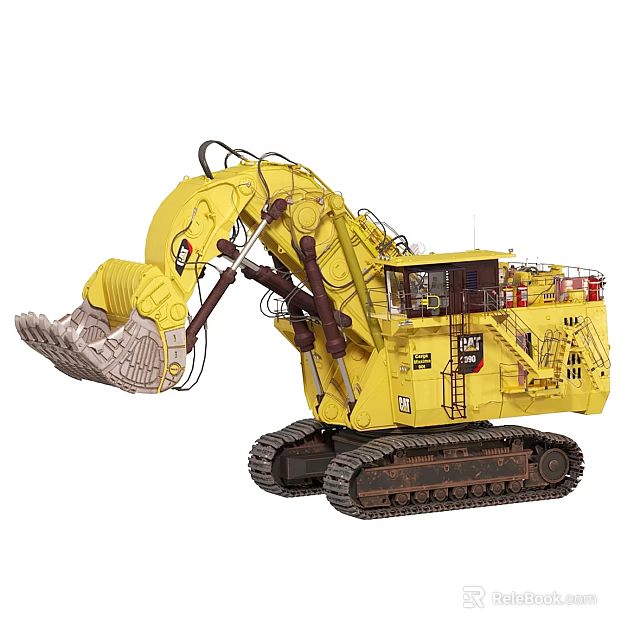 Yellow Tracked Heavy Duty Functional Vehicle With Large Bucket For Construction Mining 3d model 