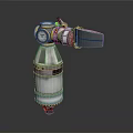 Industrial Mechanical Device With Yellow Silver Casing Cylindrical Body Pressure Gauge And Top Nozzle