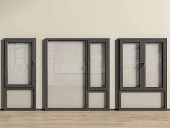 modern window casement window glass window 3d model