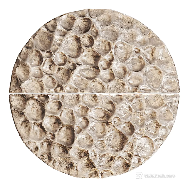 Textured Circular Hanging Decor With Stone Patterns 3d model