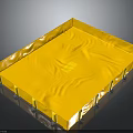 Yellow Square Transport Tray With Black Caster Wheels For Easy Movement