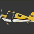 Small Yellow Toy Plane With Yellow Wings Cockpit Wheels And Reflection