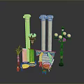 Columns Stone Columns Stone Columns Old Columns Roman Columns Roman Columns Classical Columns Greek Columns 3d model