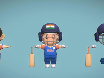 Cartoon little boy cartoon child stylized kid baseball player cartoon player 3d model