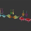 Shiny Iridescent And Red Leaf Shaped Tassel Earrings Jewelry Design